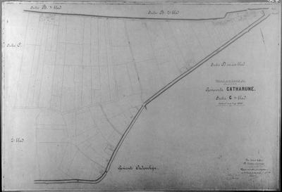818109 Kadastrale kaart (minuutplan) van de gemeente Catharijne, Sectie C, eerste blad met de grenzen van het ...